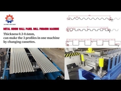 0.3-0.8 mm Spessore Snap Lock Roof Wall Sheet Roll Forming Machine con fori perforati